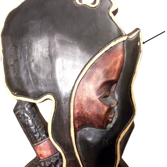 Vintage African Sculptural Wall Hanging , Home Decor, African Wood Carving, Art - Picture 3 of 16